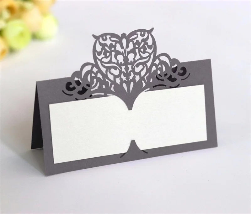 25/50/100pcs Laser Hollowed Out Seat Card For Wedding Banquet