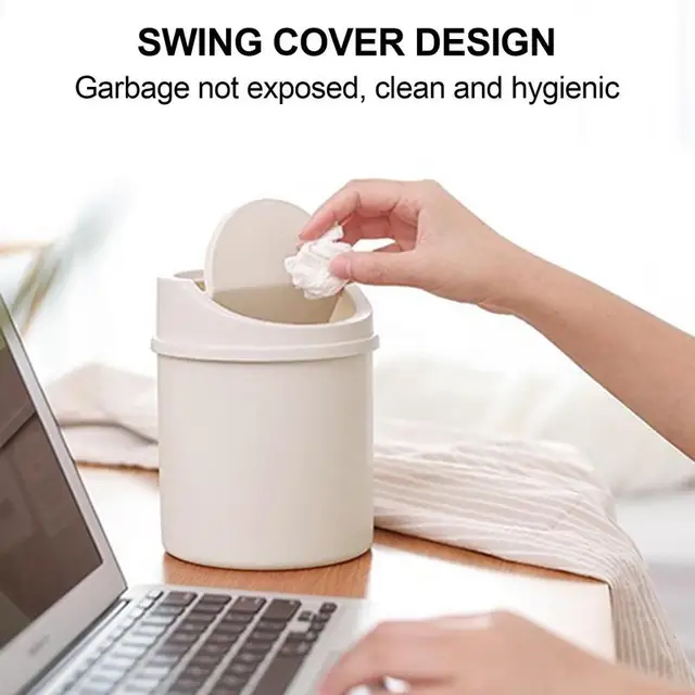 Mini Waste Bin with Lid Desktop Offices Organizer Storage Home Garbage Basket Container Table Trash Bin Small Trash Can 2
