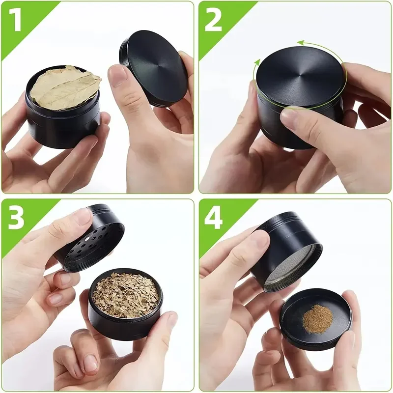 40mm 4-Layer Aluminum Herbal Herb Tobacco Grinders for Smoking Metal Tobacco Cutting Pipe Accessories Pipes Herb Mills