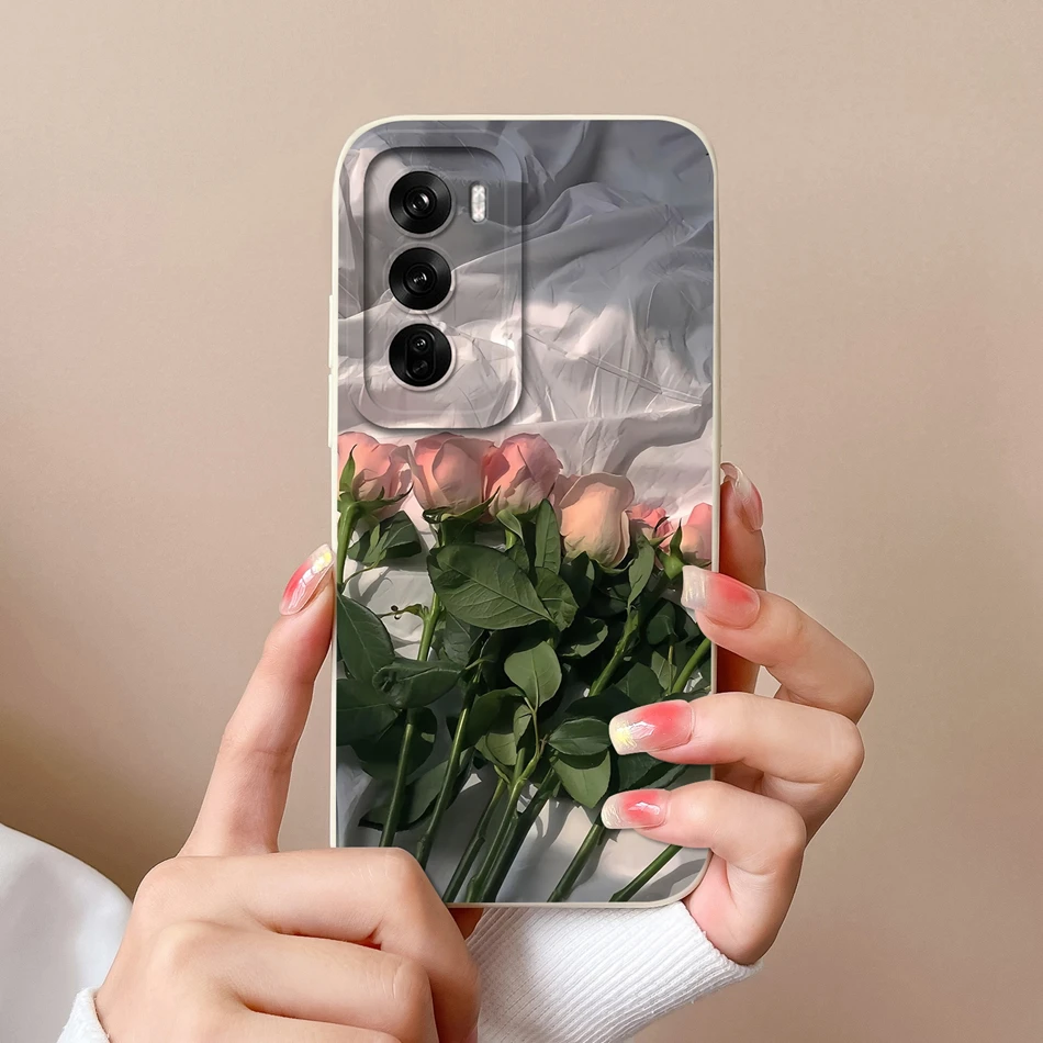 Tulips Cute Cat Soft Silicone Phone Case with Camera Protector