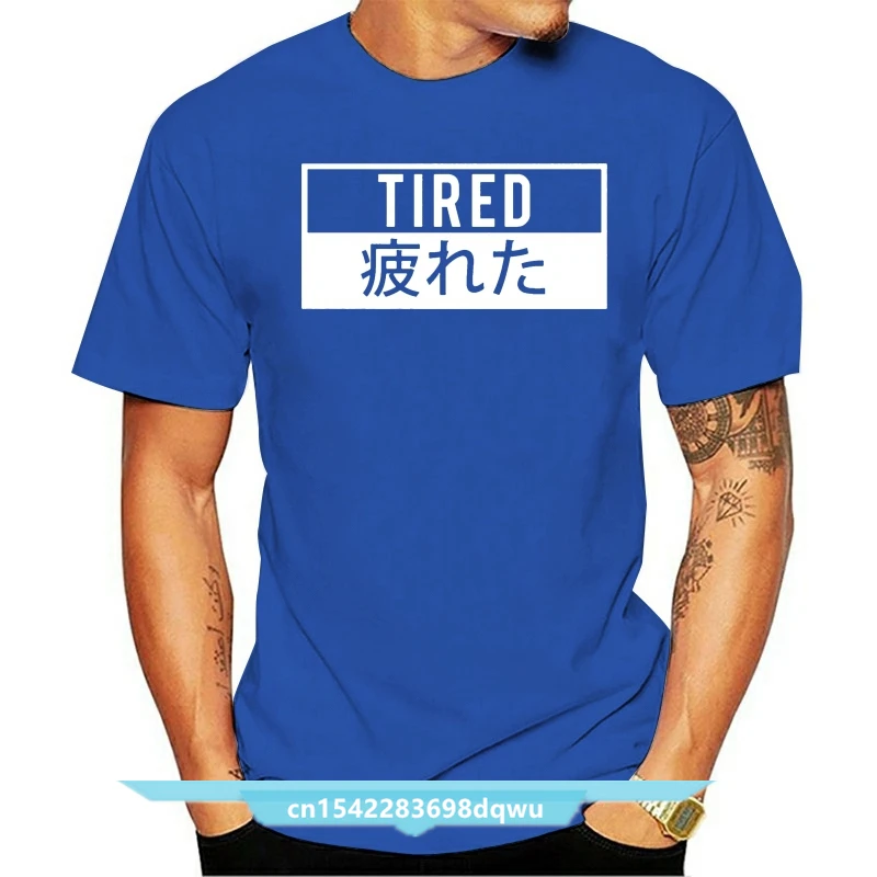 

Tired Japanese Aesthetic Vaporwave Design T Shirt Crazy Pattern Summer New Style Over Size S-5XL Standard Printed Cotton Shirt