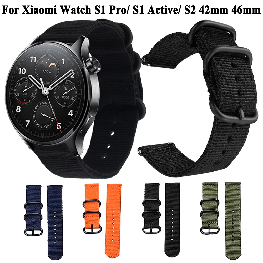 

Ремешок нейлоновый для наручных часов, сменный Браслет для Mi Xiaomi Watch S1 Pro /S1 Active S2 46 мм 42 мм/Color 2, 22 мм