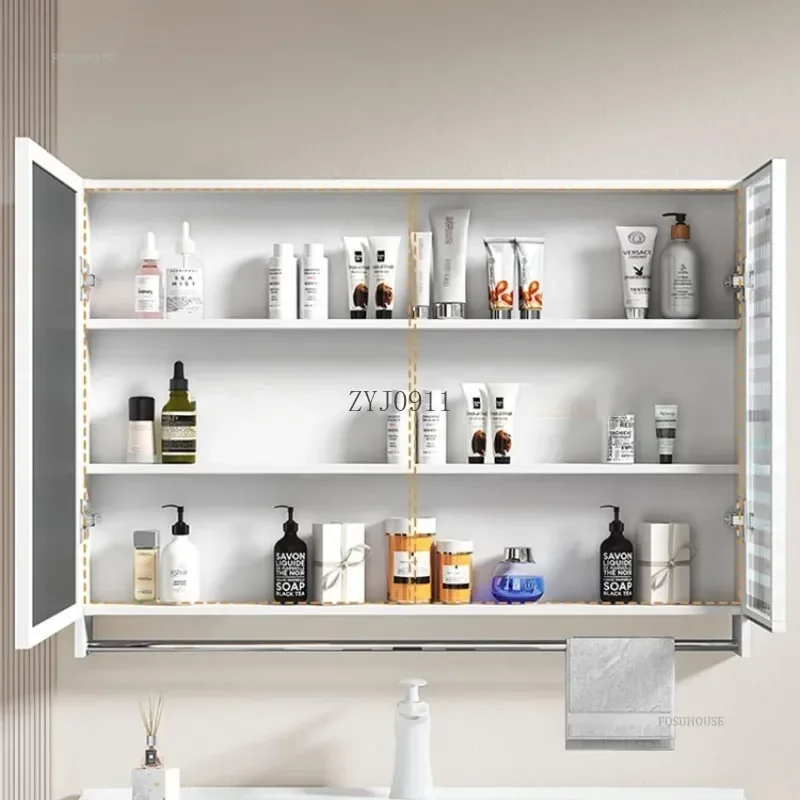 Modern Aluminum Alloy Bathroom Smart Mirror Cabinets Separate Wall-mounted Bathroom Integrated Organizer Storage Cabinet E