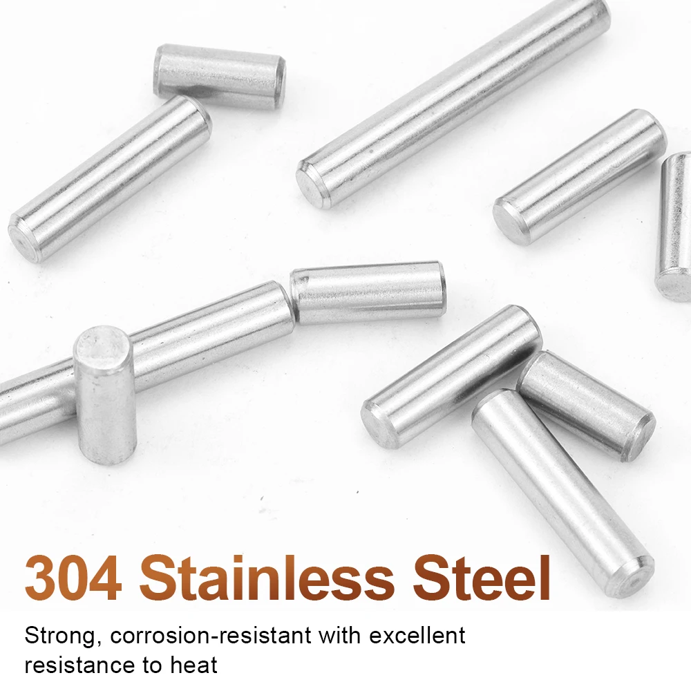 2-55pcs Cylindrical Pin Metal Dowel Pins M2 M2.5 M3 M4 M5 M6 M8 M10 Stainless Steel Locating Parallel Pins Solid Lock Pin cylindrical locating dowel pin