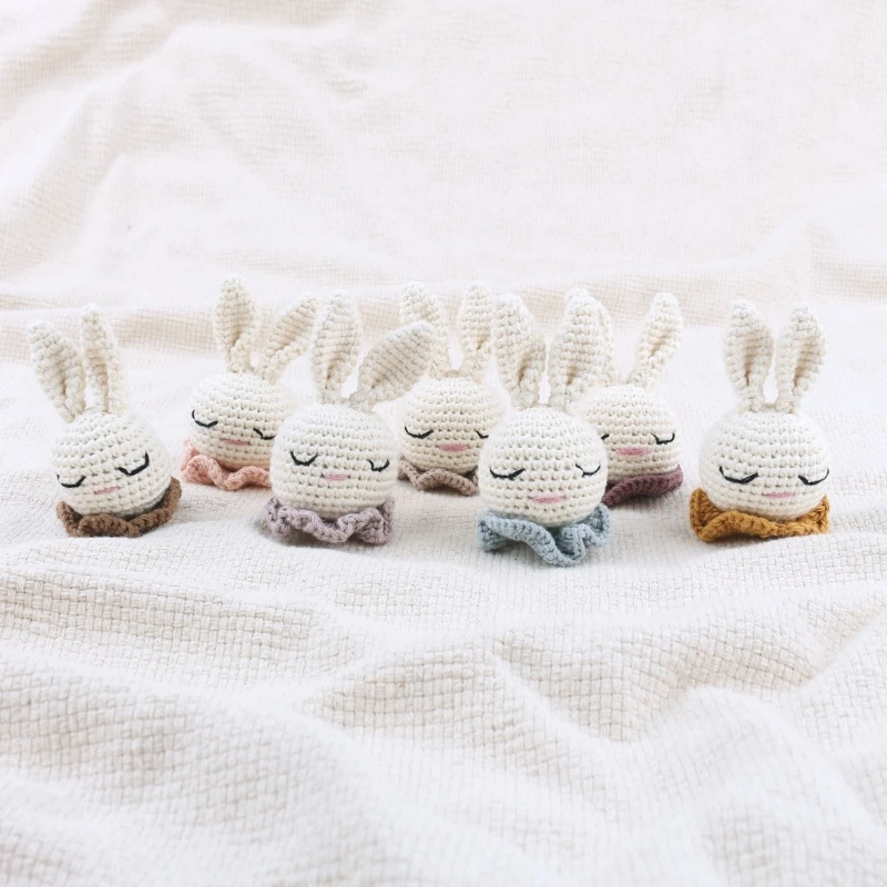 

Crochet Rabbit Head Loose Beads for Infant Teether Anti-Drop Pacifier Chain Rattle Toy DIY Accessory Baby Teething Gift 1560