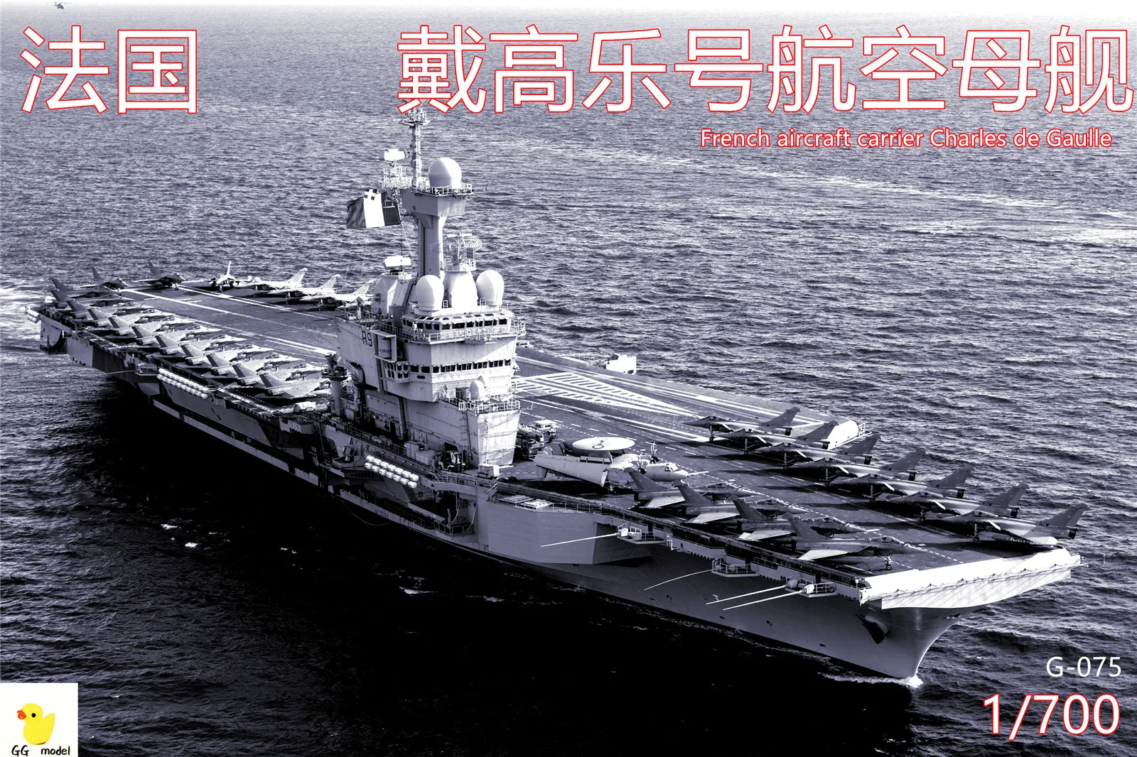 

1/700 French Aircraft Carrier Charles De Gaulle Model Static Military Model Resin White Film Resin White Film Toy Model