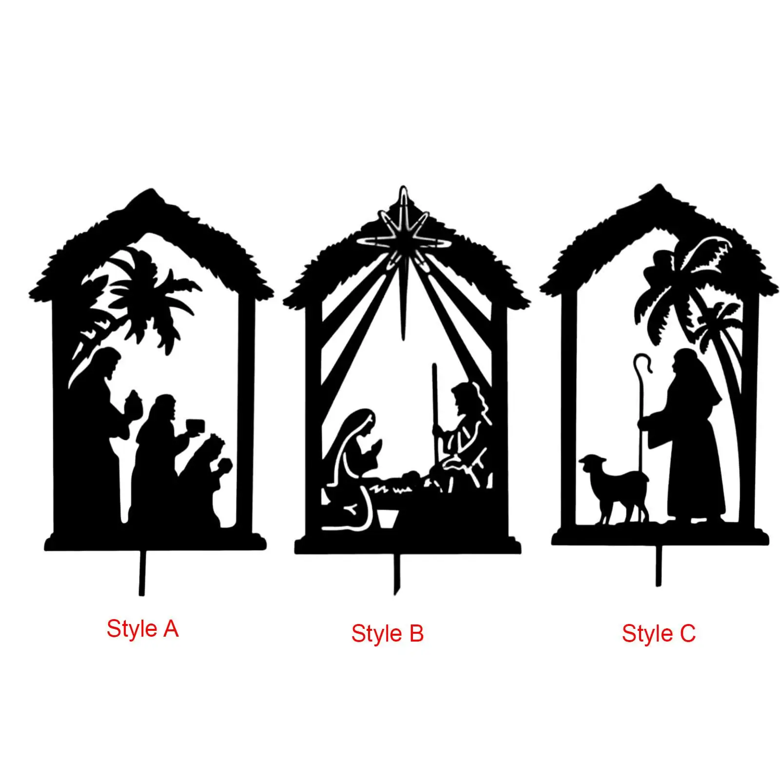 

Christmas Nativity Scene Silhouette Stake, Yard Sign, Multifunctional,