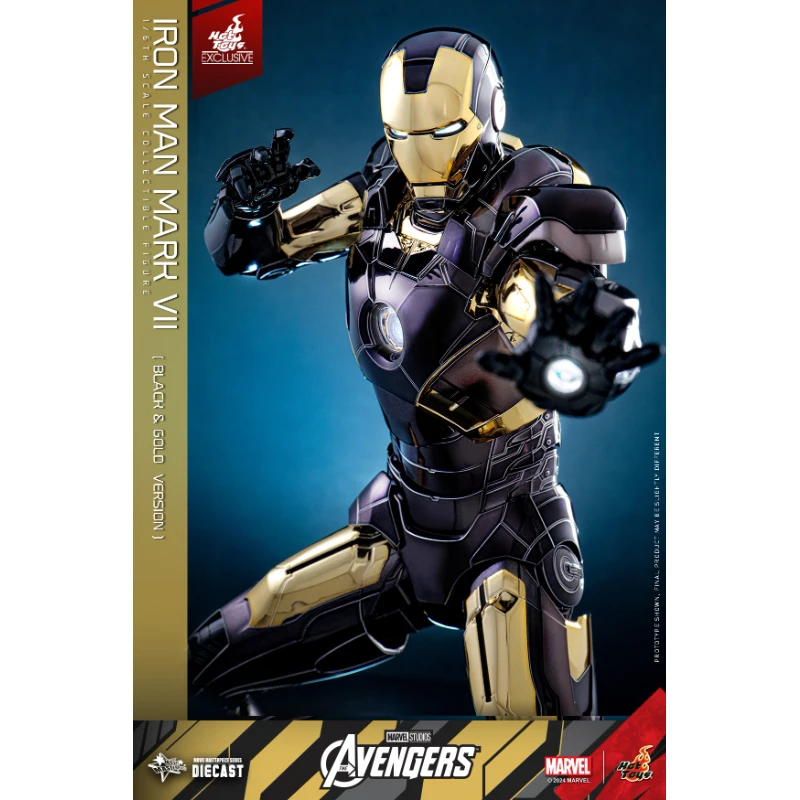 In Stock HotToys MMS741-D61 IRON MAN MARK VII BLACK & GOLD VERSION 