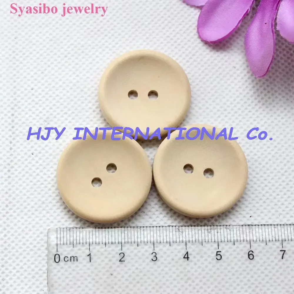 Syasibo jewelry 100pcs30mm Unfinished custom plain Personalized wooden button with your own message or shop name 1.2