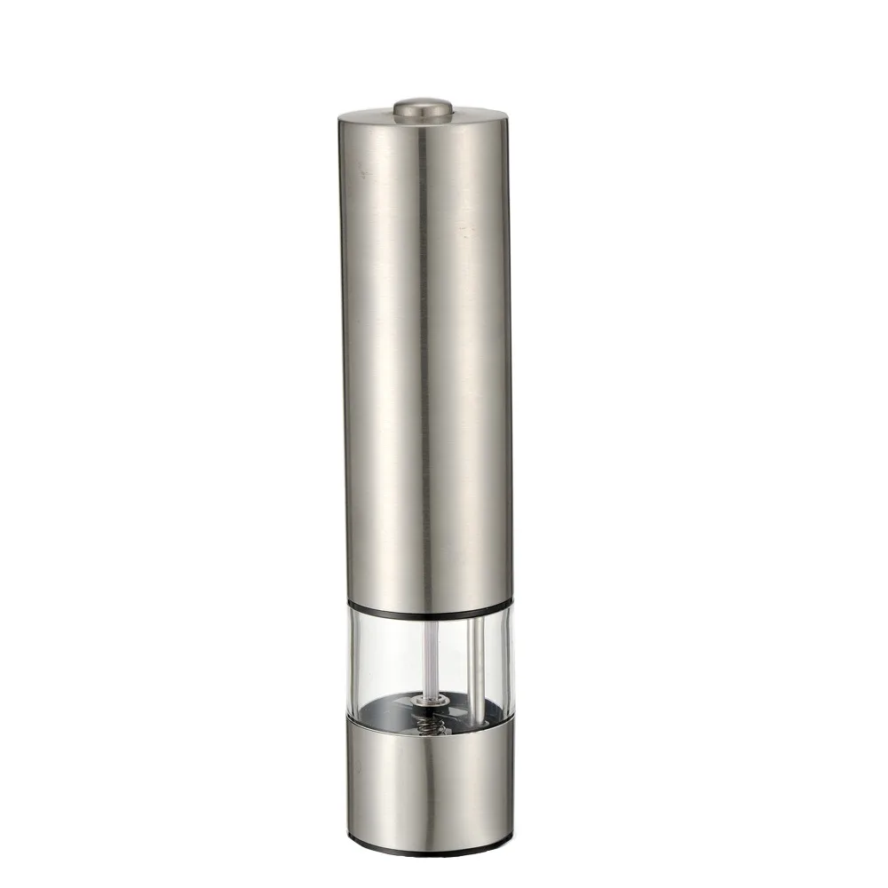 Battery Operated Electric Salt And Pepper Grinder Set Stainless Steel Mills with LED Light for Kitchen 4