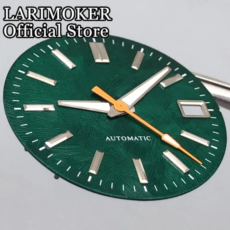 LARIMOKER Neue 29mm Hochwertige Kalender Zifferblatt Und Zeiger Mit Grün Leuchtend Fit Für NH35 Automatische Bewegung Uhr Teile – Detail 4