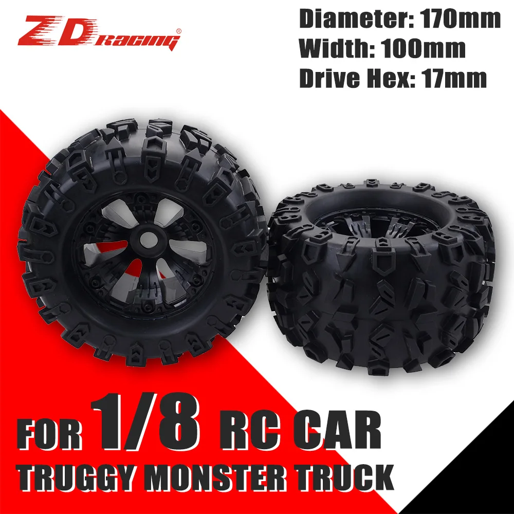 ZDRacing2PCS18MonsterTruckWheelsTires170MMTyre17mmHexHub