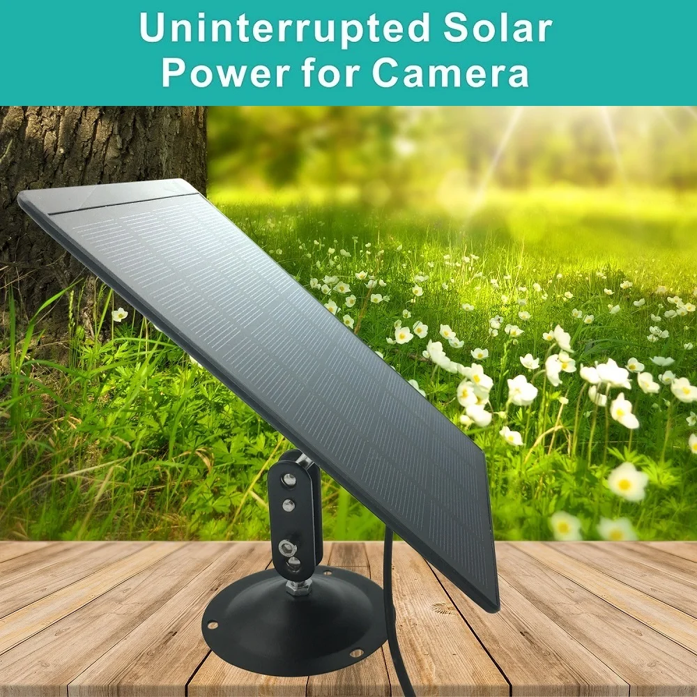 Pannello Solare Esterno 4W 3 Metri 10 Piedi Cavo Tipo-C Porta Pannello Solare Impermeabile 5V Micro Usb Per Telefono Eufy Cam/Wyze Cam /Arlo Cam