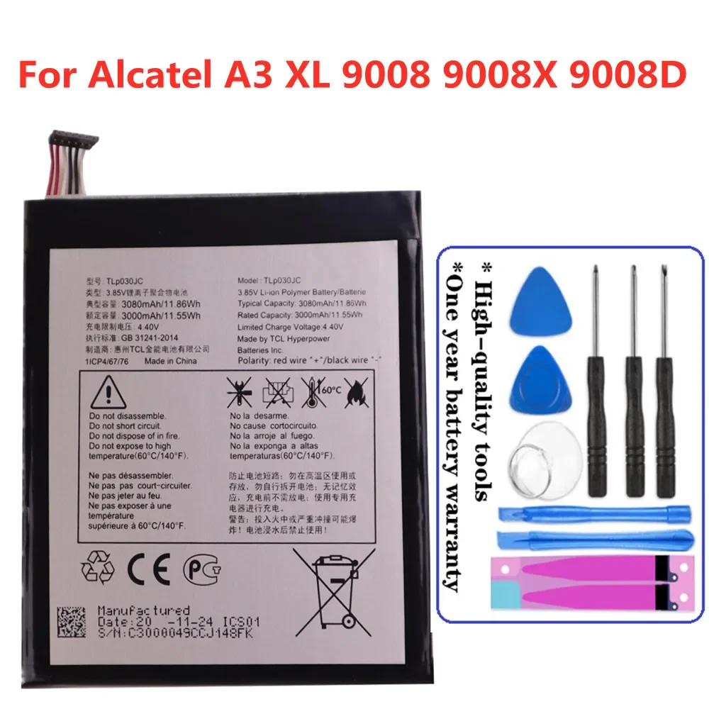 

Аккумулятор TLP030JC для Alcatel One Touch A3 XL 3000 9008X 9008D, 9008 мАч
