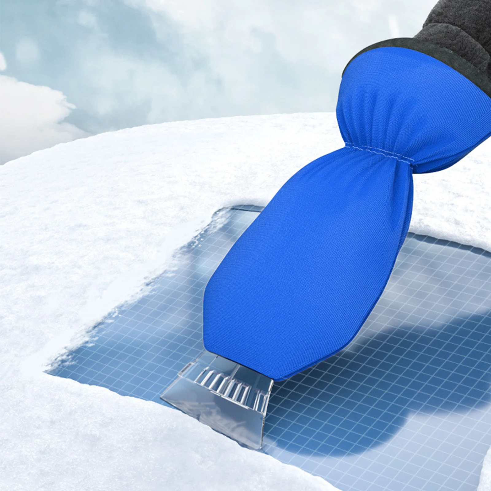 Ice Squeegee For Car Windscreen Lightweight Car Snow Removal Tool Winter Snow Spade Gloves For Window Trucks