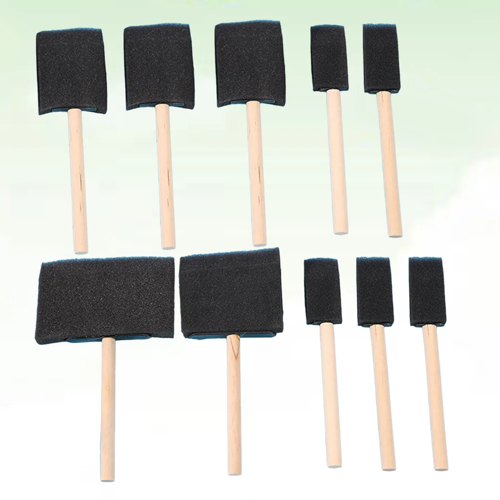 

10 Pcs Paint Brush Child Paintbrushes Sponge Rollers Bamboo Acrylics Drawing