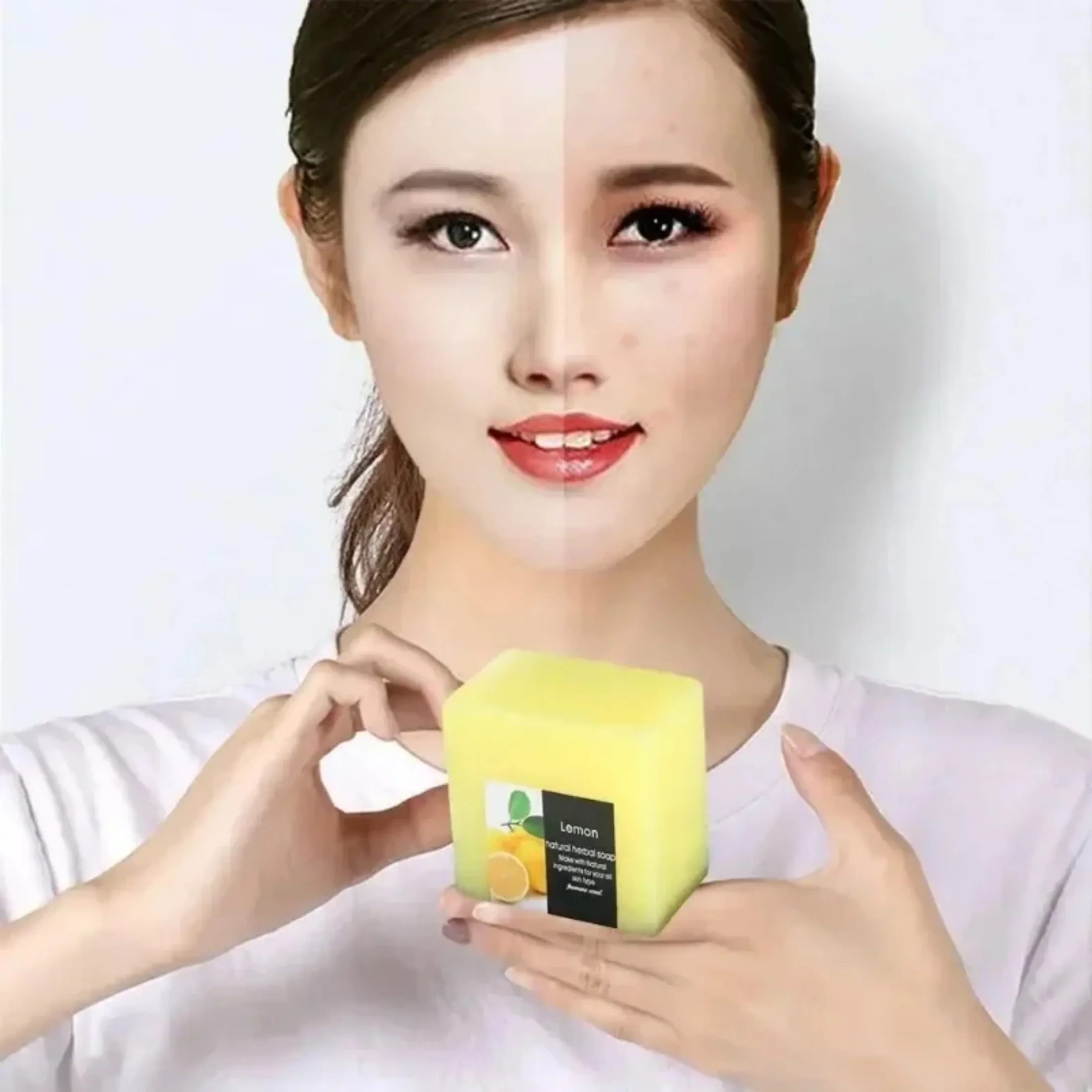 100g Natural Lemon Soap Face Cleanser Oil Control Deep Care Shower Skin Cleaning Soap Whitening Body Moisturizing
