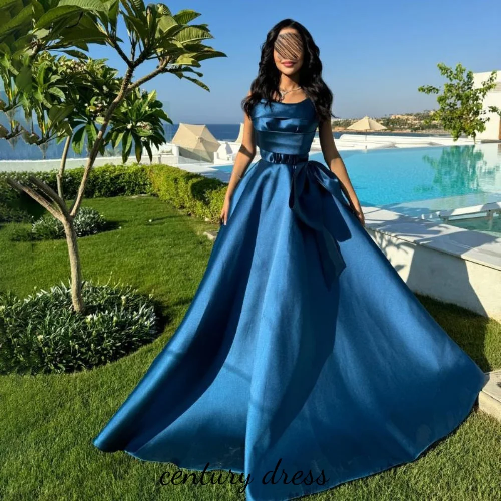 Metallic Satin Scoop Neck Floor-Length Formal Dresses Shift Dresses with 3D Flower