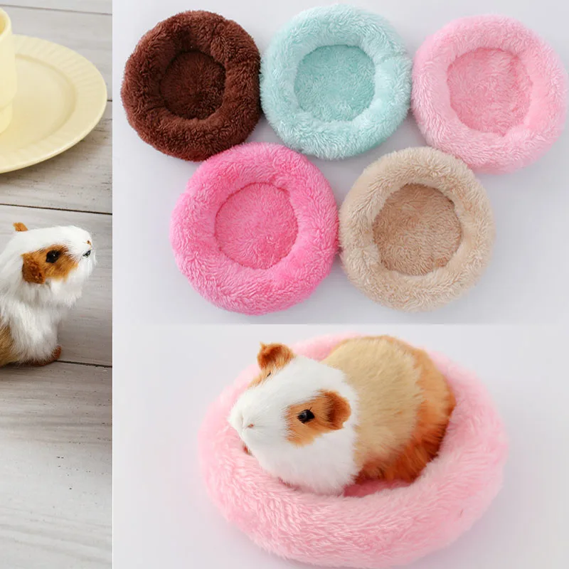 Guinea Pigs Bed Hamster Bed Round Shape Keep Warm Sleeping Hedgehog Chinchilla Rabbit Small Animal Nest Cage Accessories