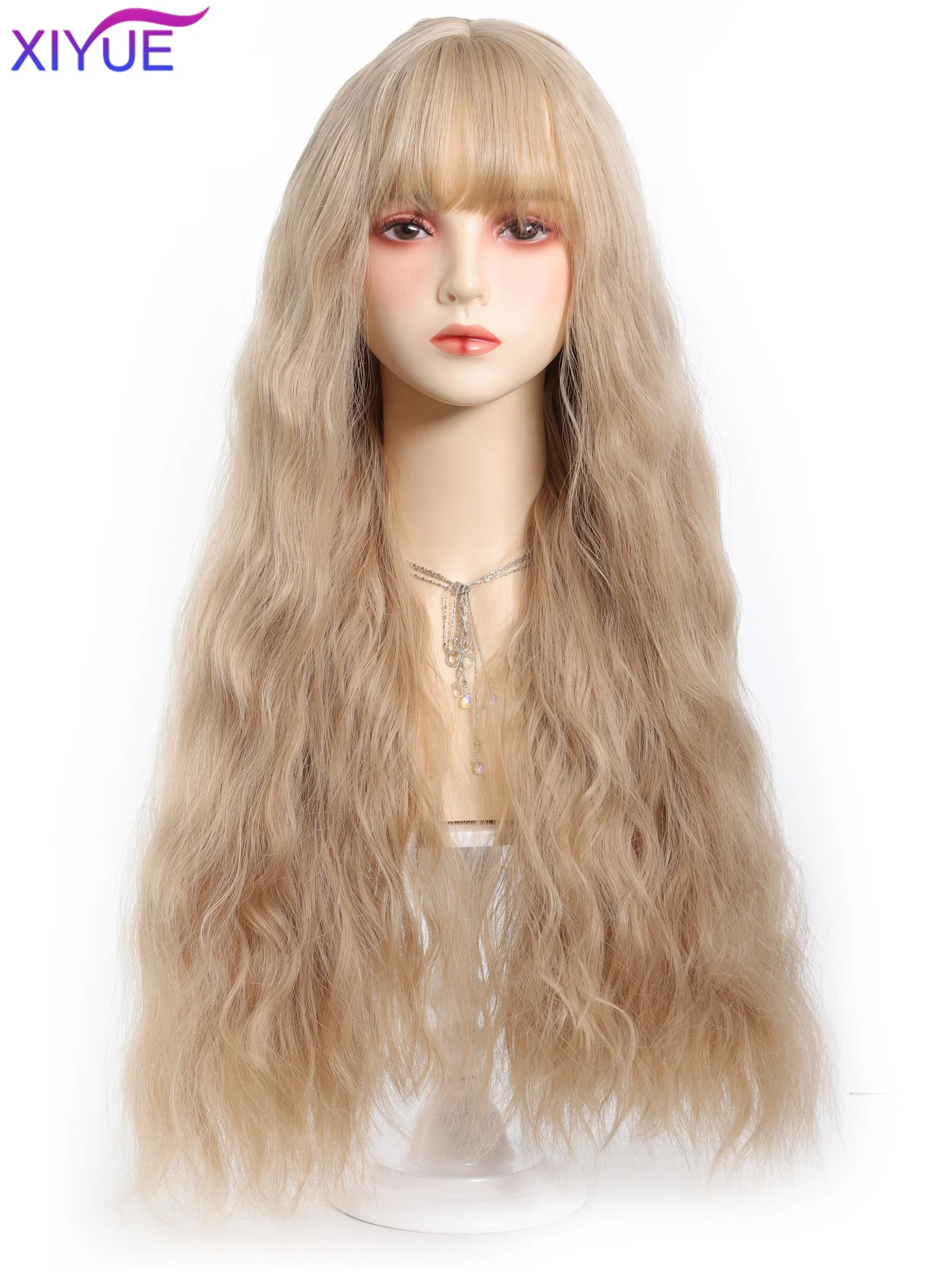 Halloween Cosplay Wigs With47 Extra Long Curly Hair with Bangs Cosplay Party Lolita Synthetic Wigs Heat Resistant Fiber Women's