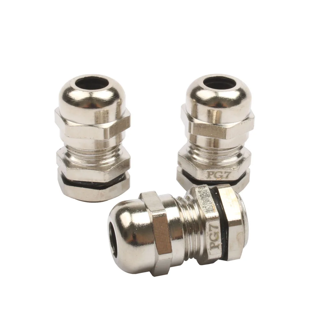 1Pc 2Pcs 3Pcs Metal cable glands PG7 3.0-6.5mm Waterproof Connector Cable Gland