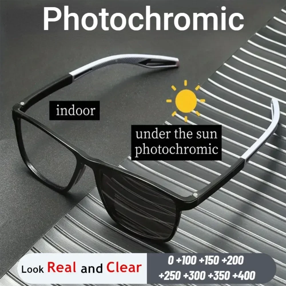 Tr90 photo chrome Anti-Blaulicht-Lesebrille für Frauen und Männer Ultraleichte Sport-Farsight-Brille 1,0 bis 4,0
