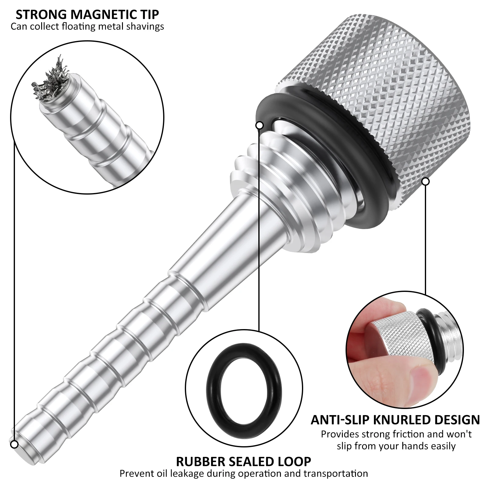 Oil Dipstick Generator Magnetic Oil Dipstick Aluminum Alloy Magnetic Oil Dip Stick Durable Automotive Trip Dipstick For Replacement Petrol