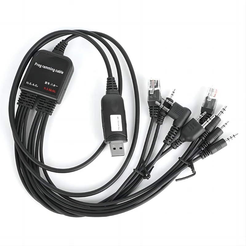 

Dropship Durable Parts 8 In 1 Computer USB Programming Cable For Walkie Talkie Car Radio