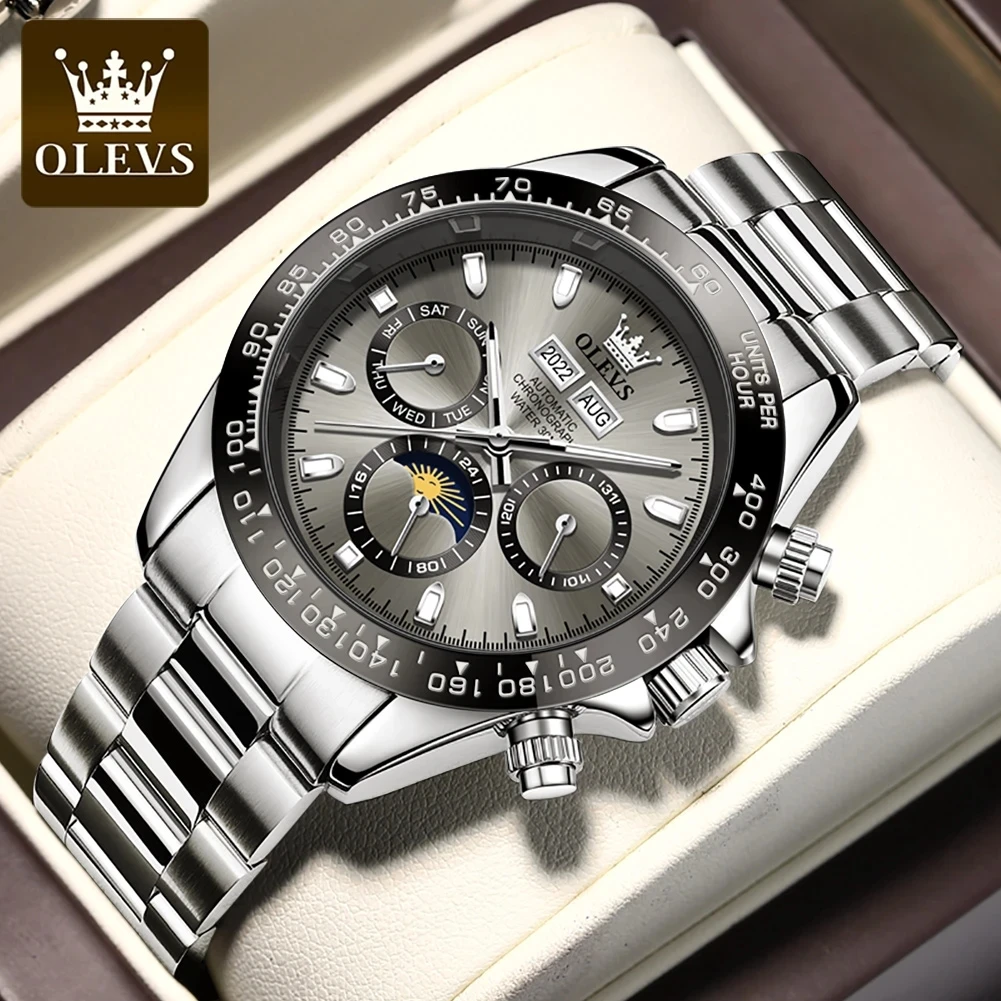 Olevs Brand Luxury Watch Full Stainless Steel Olevs Male Wristwatch