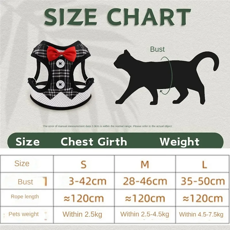 Dog Collar Pet Harness Leash Set Pet Harness Set Dog Traction Rope Bow Dog Collars Necktie Traction Rope Christmas Pet Harness for Small Medium Dogs Cat Chest Strap Dog Accessories Gifts