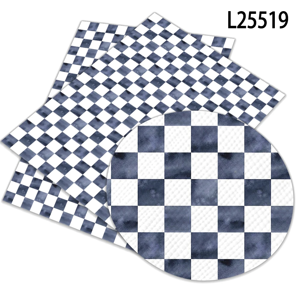 Plaid Fashion Print Pattern Artificial Leather for DIY Jewelry Earring Craft Making