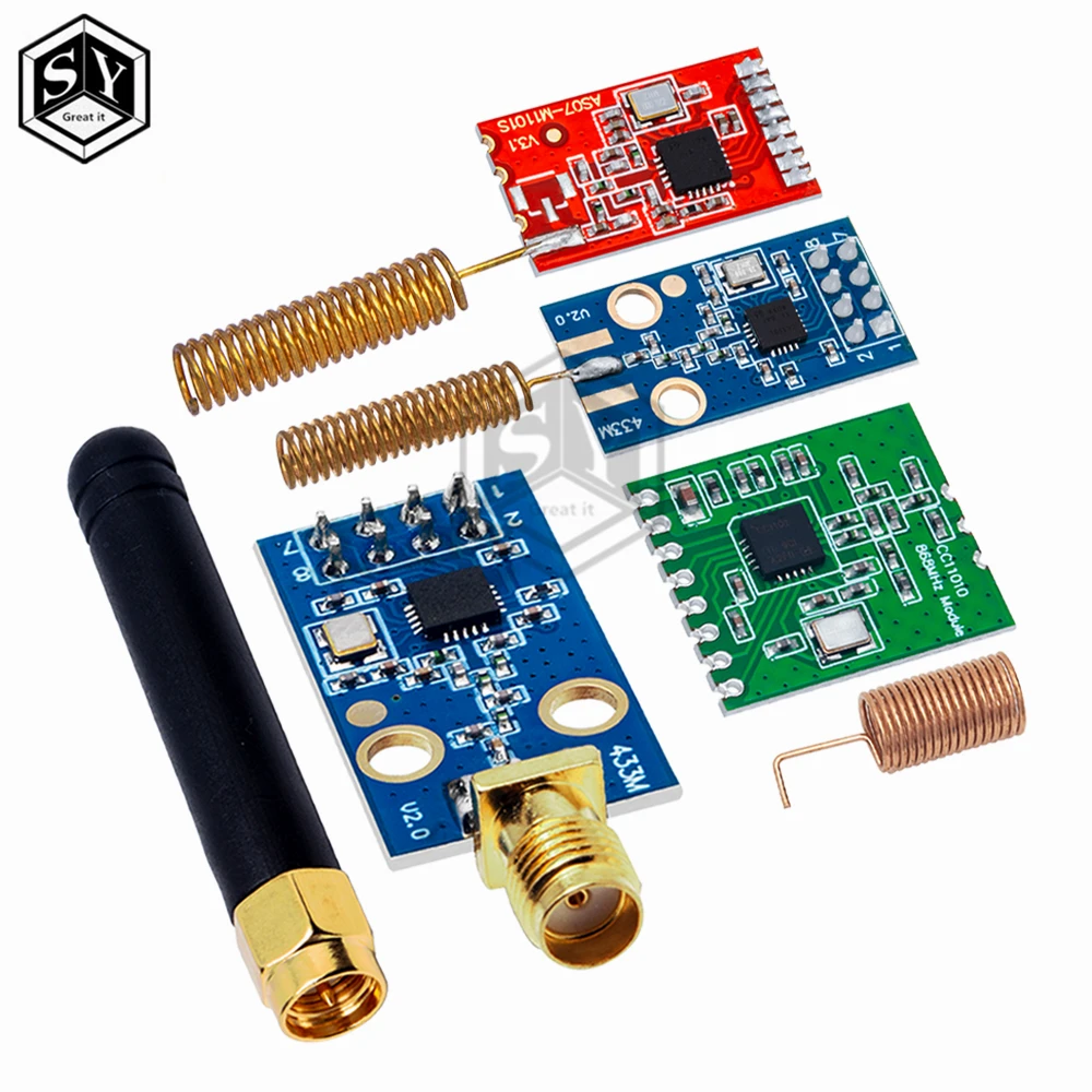 Módulo Transceptor Inalámbrico CC1101 Con Antena SMA - Frecuencia 433 MHz, Para Proyectos Electrónicos