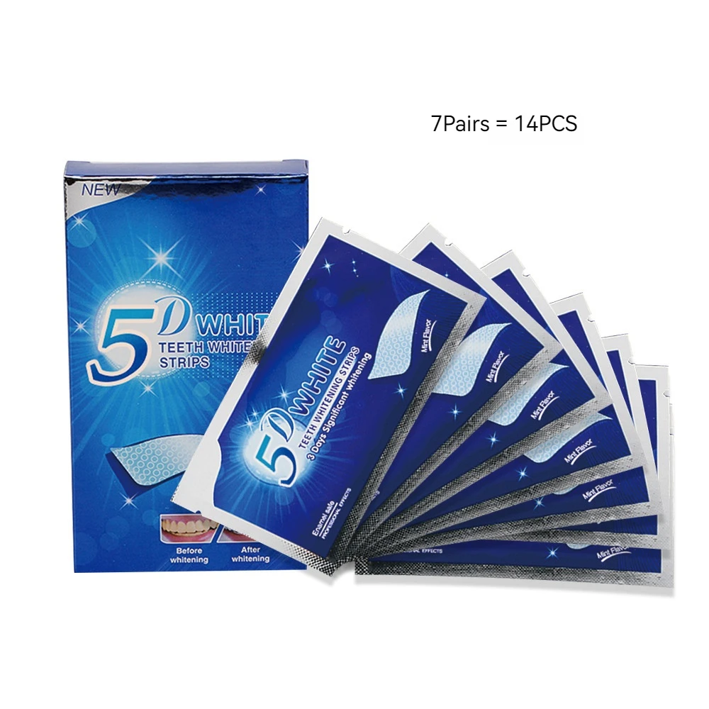 

7Pairs 14PCS Tooth Strips 5D 9D Advanced Whitening Stain Removal and Whitening Teeth Sticker