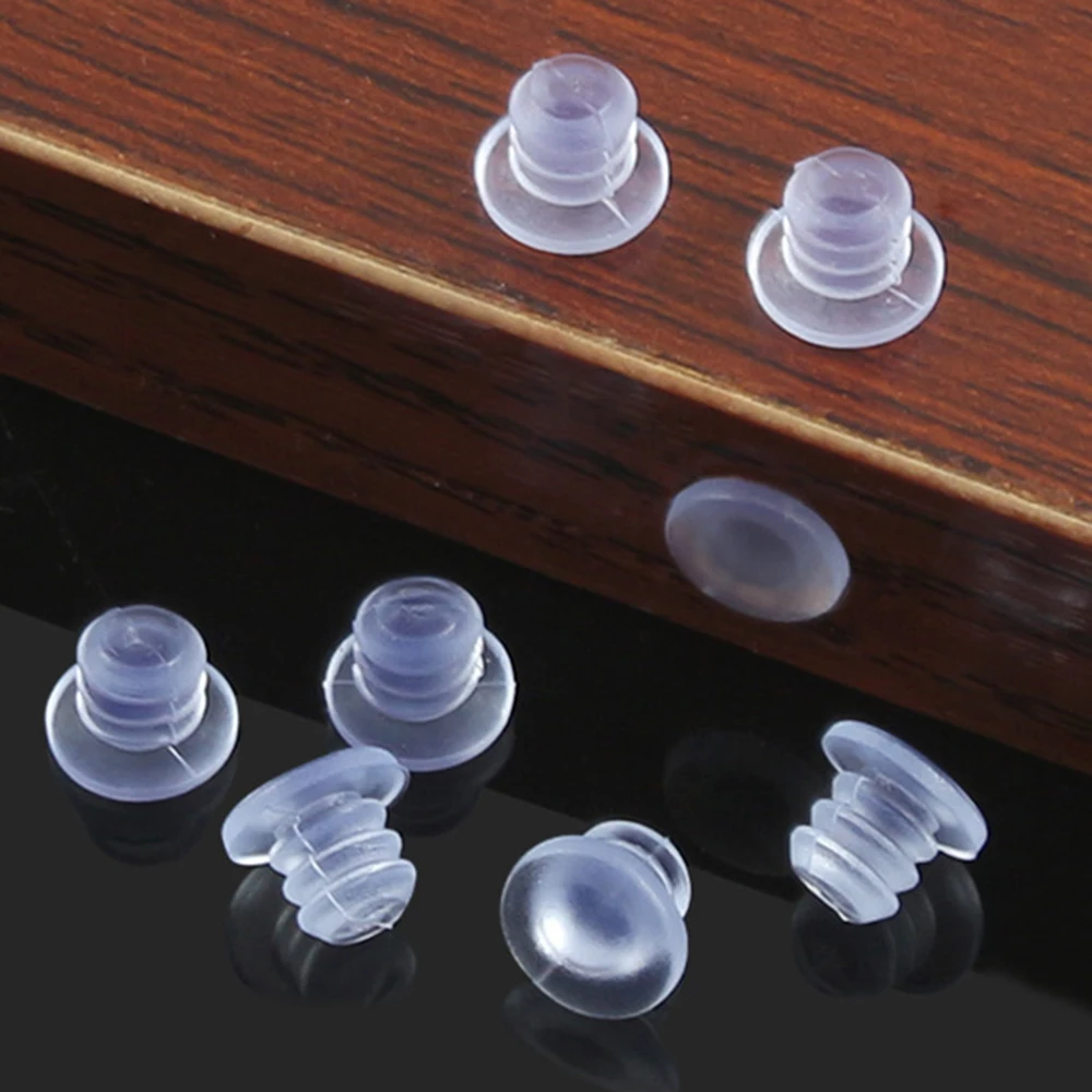 100/50/20/10Pcs Clear Rubber Embedded Furniture Bumper Table Chair Leg Feet Bottom Glide Slide Pad Floor Protector Shockproof Furniture gliders furniture foot mats chair leg protector furniture foot protector furniture leg pads furniture leg caps rubber furniture feet pads furniture feet
