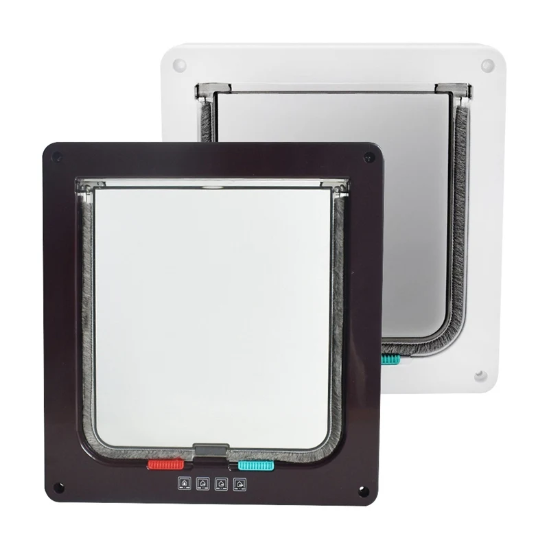 Pet Dog Cat Flap Door with Security Lock Pet Door for Dogs Cats Kitten Puppy Small Gate Pets Safety Doors Supplies