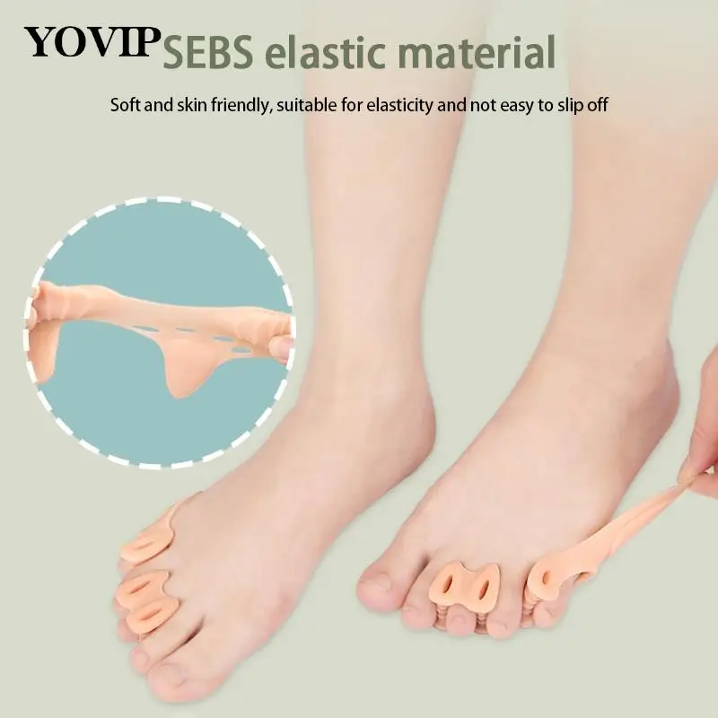 

Three-hole Foot Center Toe Divider Little Toe Inside-out Orthosis Double Toe Clamp Foot Invisible Anti-wear Toe Guard