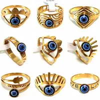 20Pcs New Trendy Stainless steel Jewelry Eye Evil Eye Rings Women Man Ring Wholesale 2