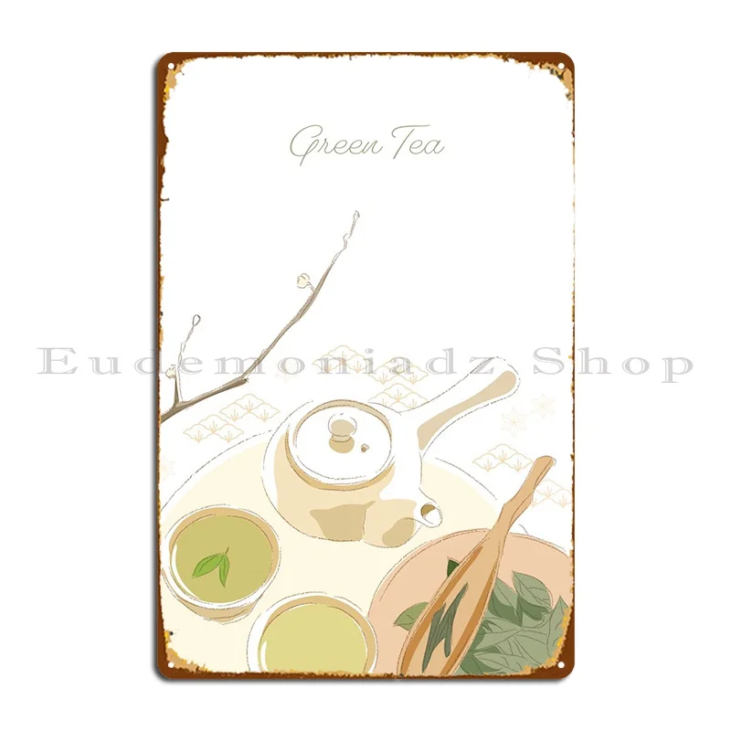 Matcha Green Tree Cerimonia Metal Sign Wall Decor Pub Print Club Wall Murale Tin Sign Poster