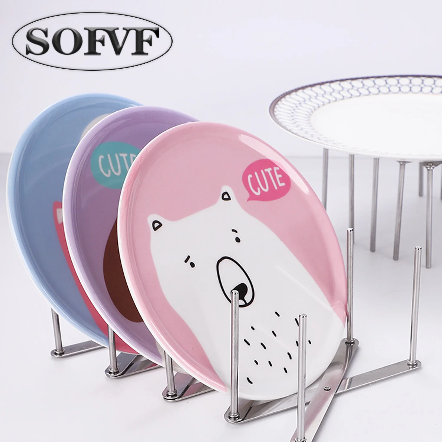 Stainless steel pot cover frame retractable and foldable household kitchen storage rack