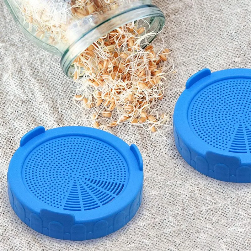 Good-Wide Mouth Mason Jar Sprouting Lid, Germination Stand, Mason Jar Pouring Nozzle Lid, Suitable For Growing Bean Sprouts