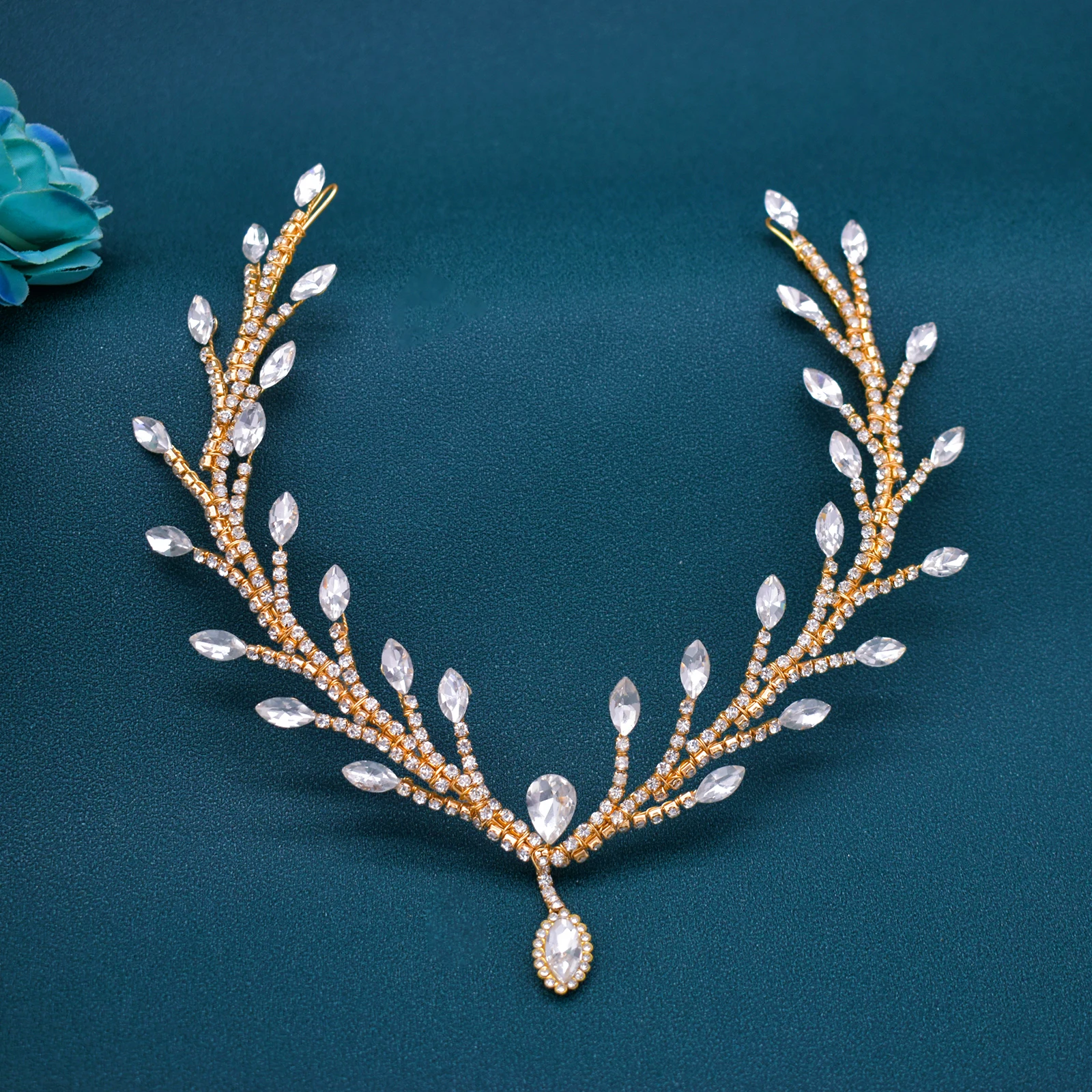 YISSION Strass-Stirnband In Gold – Rutschfester Haarschmuck Mit Glitzersteinen Für Damen & Mädchen