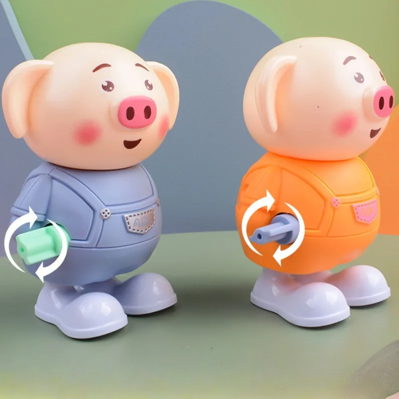 1pcs Children Clockwork Toys Jumping Pig Clockwork Little Cute Pig No Battery Cute Animal Shaped Children's Educational Toys