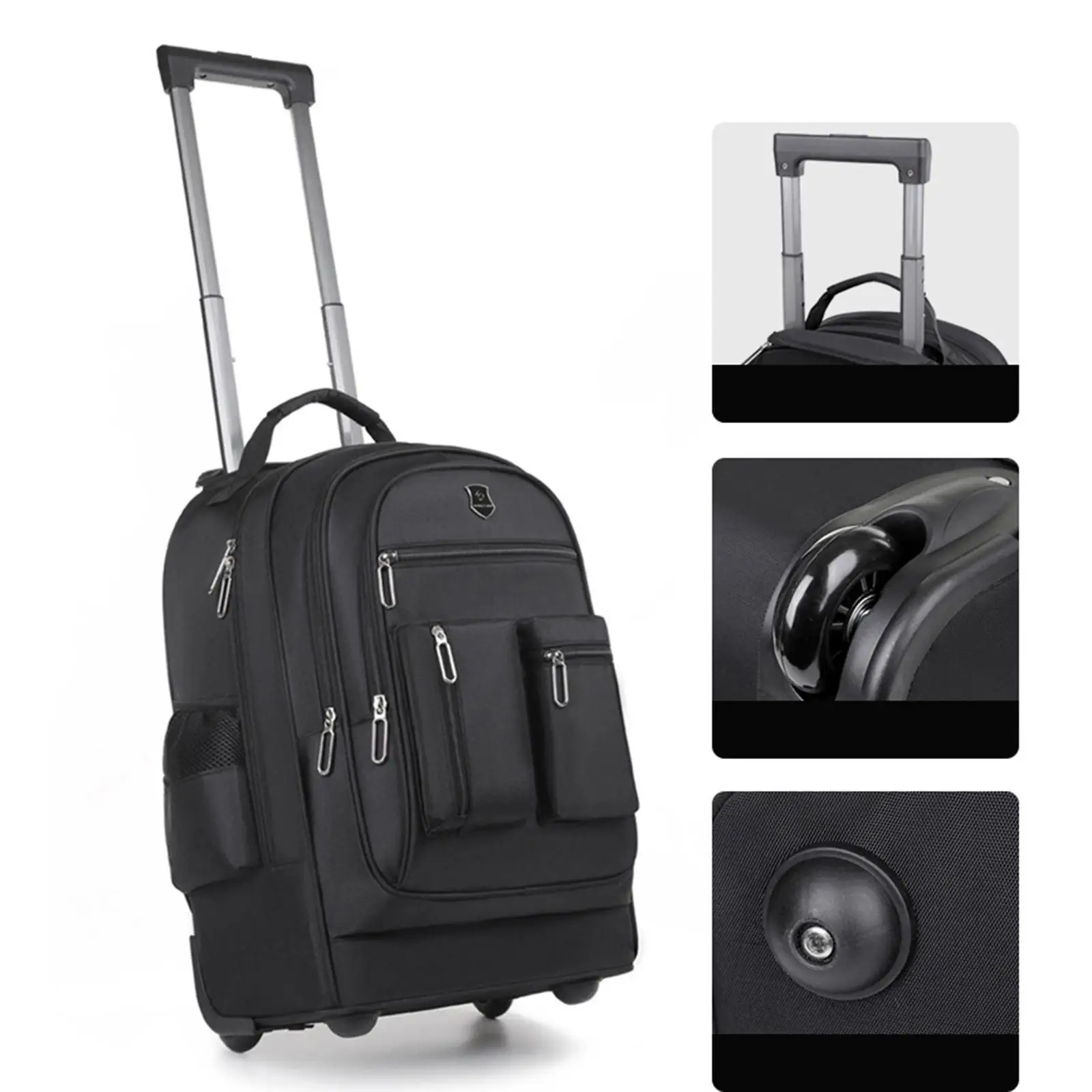 Travel Backpack with Wheels Lightweight Trolley Business Cabin Bag Rolling Laptop Briefcase for Women Men Business Travel Adults