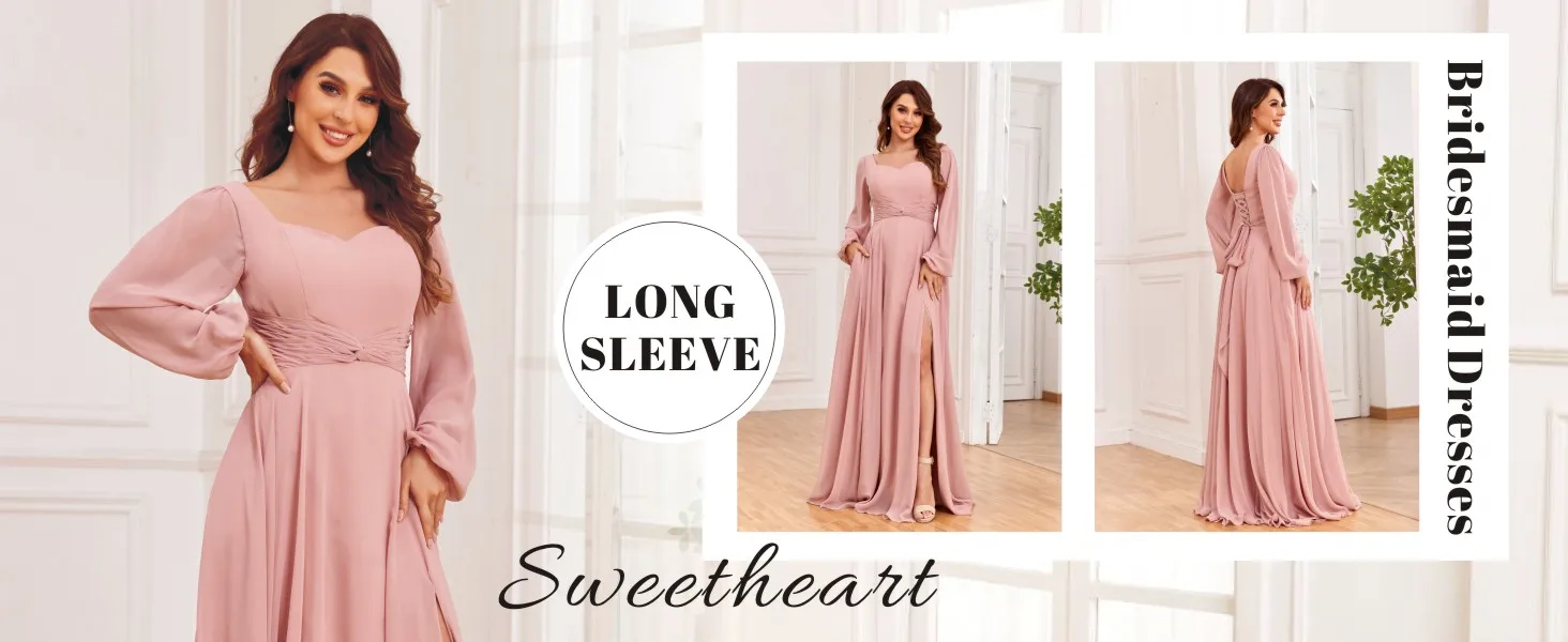 Chiffon-Brautjungfernkleid, Brautjungfernkleider für die Hochzeit