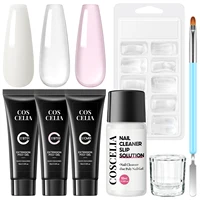 Coscelia Nail Starter Kit with 3PCS 15ML Poly Extension Gel 10ml Slip Solution and 100pc Quick Building Mold Tips Manicure Tools 1