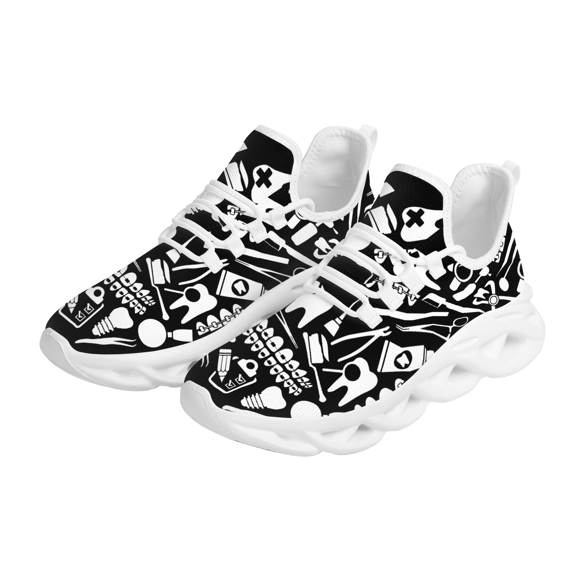 Women Dentist Tooth Woman Comfortable Kint Sneakers Platform Shoes Flat Shoes Zapatillas