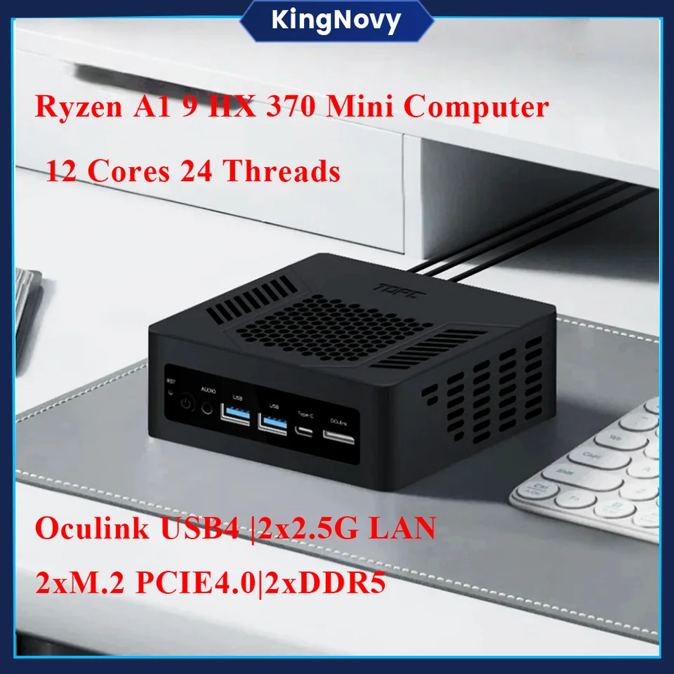 TOPC AI Mini PC AMD Ryzen AI 9 HX 370/365 Ryzen 7 PRO 360 Gaming