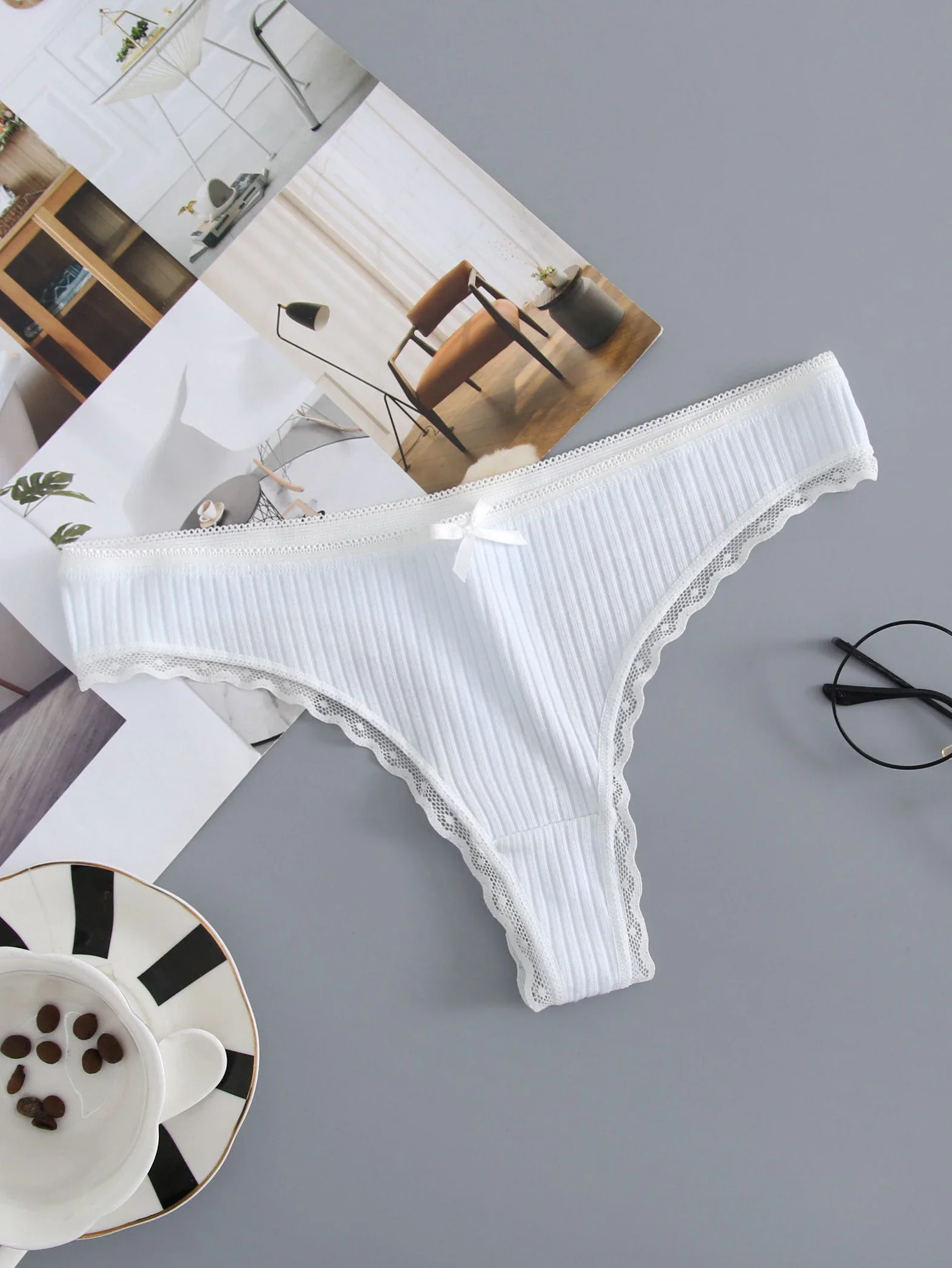 5 قطع سراويل داخلية قطنية للنساء، ملابس داخلية مثي...