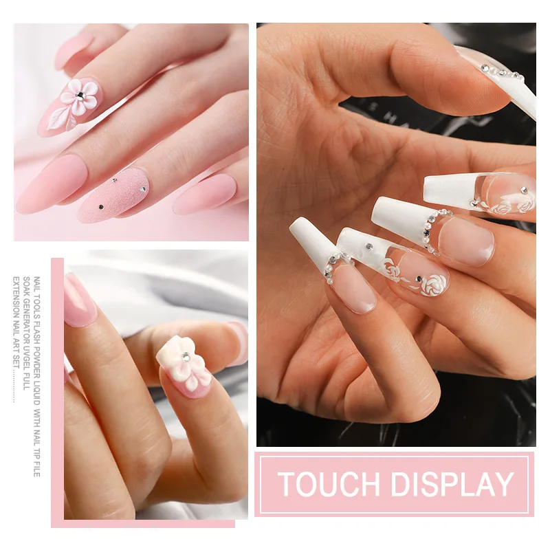 Nail Kit Nail Crystal Powder Acrylic Liquid Set With Brush For Nails Extension Carving Beginner