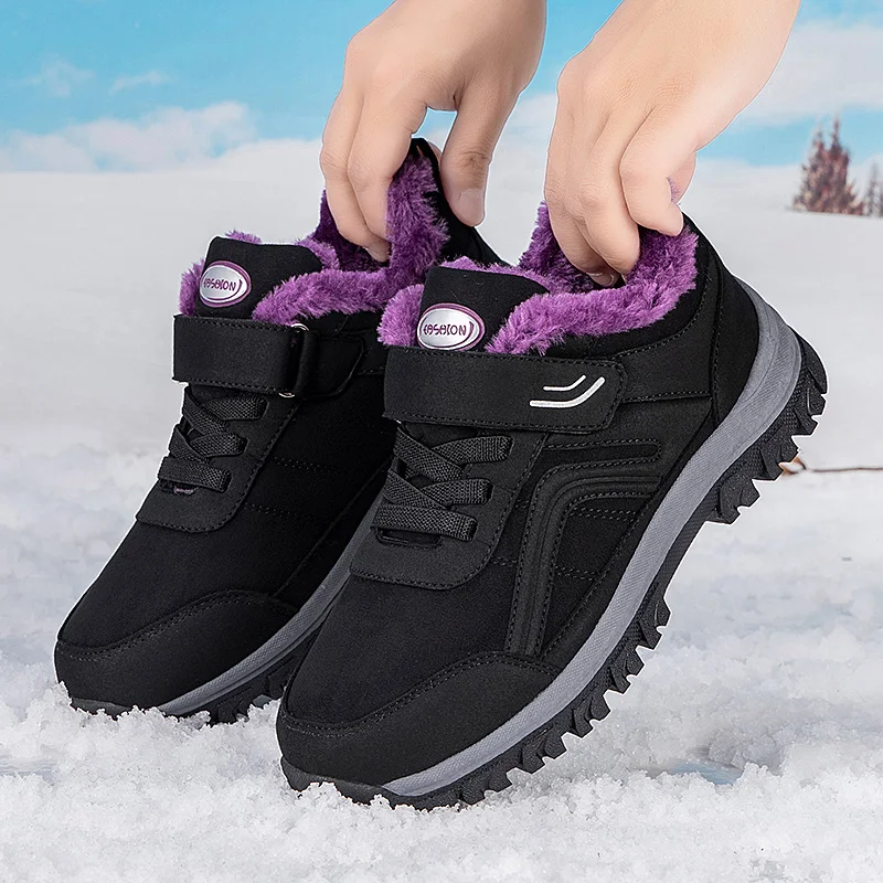 

Winter Women Snow Boots Fashion Men's Shoes Non-slip Warm Cotton Sneakers Women Boots Waterproof Walking Shoes Man Hiking Shoes